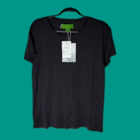 Free People Minimalist Basic Black Small T-Shirt Sandrine Rose Virgin Label NEW - Picture 5 of 8